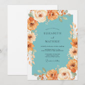 Invitation Mariage Floral Fruité Vert (Devant / Derrière)