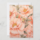 Invitation Mariage Floral Fuzz pêche (Dos)