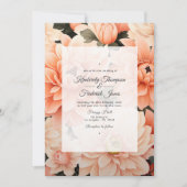 Invitation Mariage Floral Fuzz pêche (Devant)