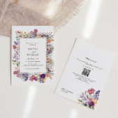 Invitation Mariage Floral Garden QR Code Tout en un