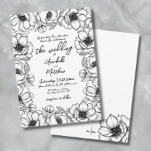 Invitation Mariage floral géant tiré à la main