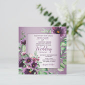 Invitation Mariage Floral Géométrique à la Végétation Teinté (Debout devant)