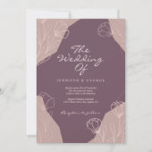 Invitation Mariage floral géométrique bordeaux crème beau (Devant)