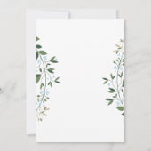 Invitation Mariage floral géométrique bordée blanc et or (Dos)