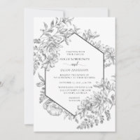 Concevez et imprimez en ligne l'invitation Cadre floral, mariage