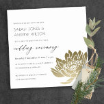Invitation Mariage FLORAL GLAMOROUS OR BLANC KRAFT LOTUS<br><div class="desc">Si vous avez besoin d'une personnalisation ou d'autres éléments correspondants,  n'hésitez pas à me contacter à l'adresse yellowfebstudio@gmail.com</div>
