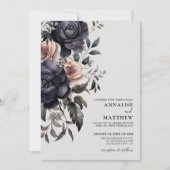 Invitation Mariage Floral Gothique (Devant)