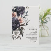 Invitation Mariage Floral Gothique (Debout devant)