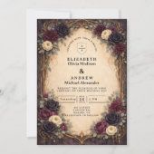 Invitation Mariage Floral Gothique Baroque (Devant)