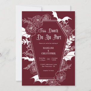 Invitation Mariage Floral Gothique Bourgogne