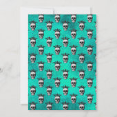 Invitation Mariage Floral Gothique de Teal, Noir et Or (Dos)