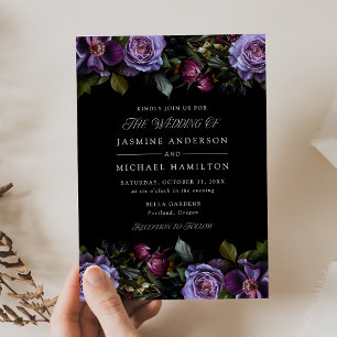 Invitation Mariage Floral Gothique Lunatique