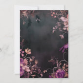 Invitation Mariage Floral Gothique Noir & Fuchsia (Dos)