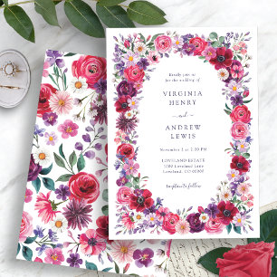 Invitation Mariage floral gras aquarelle