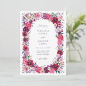 Invitation Mariage floral gras aquarelle (Debout devant)