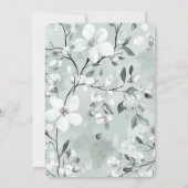 Invitation Mariage floral gris bleu blanc chic (Dos)