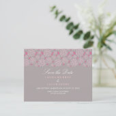 Invitation Mariage floral Gris & Rose Printemps Enregistrer L (Debout devant)