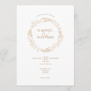 Invitation Mariage Floral Halo Laurel Garland