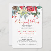 Invitation Mariage floral hivernal de Noël changement de plan (Devant)