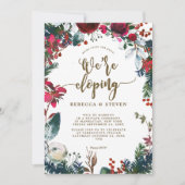 Invitation mariage floral hivernal moderne en fuite (Devant)