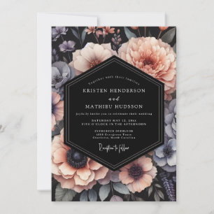 Invitation Mariage Floral Humeur Rose et Ardoise