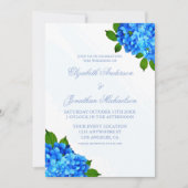 Invitation Mariage Floral Hydrangea Bleu (Devant)