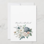 Invitation Mariage Floral Hydrangea Bleu Poussière (Dos)