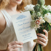 Invitation Mariage Floral Hydrangea Dusty bleu moderne