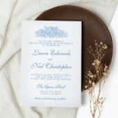 Invitation Mariage Floral Hydrangea Dusty bleu moderne