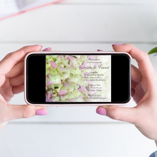 Invitation Mariage Floral Hydrangea Presque rose