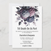 Invitation Mariage Floral Hydrangea Thème Gothique Halloween (Devant)