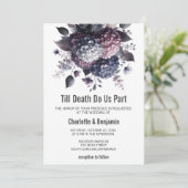 Invitation Mariage Floral Hydrangea Thème Gothique Halloween (Debout devant)