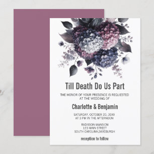 Invitation Mariage Floral Hydrangea Thème Gothique Halloween