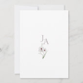 Invitation Mariage Floral Initiales Orchidée Blanche Rose Pou (Dos)