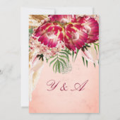 Invitation Mariage floral islamique Bismillah Pampas Protea (Dos)