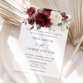 Invitation Mariage floral ivoire de Bourgogne classique