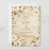 Invitation Mariage floral ivoire russe Boho (Devant)