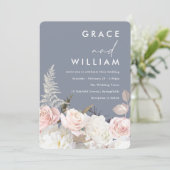 Invitation Mariage Floral Jardin Blanc & Blanc (Debout devant)