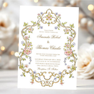 Invitation Mariage Floral Jardin Vintage