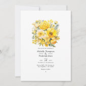 Invitation Mariage floral jaune (Devant)