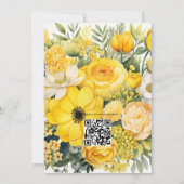 Invitation Mariage floral jaune (Dos)