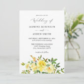 Invitation Mariage floral jaune (Debout devant)