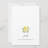 Invitation Mariage floral jaune (Dos)