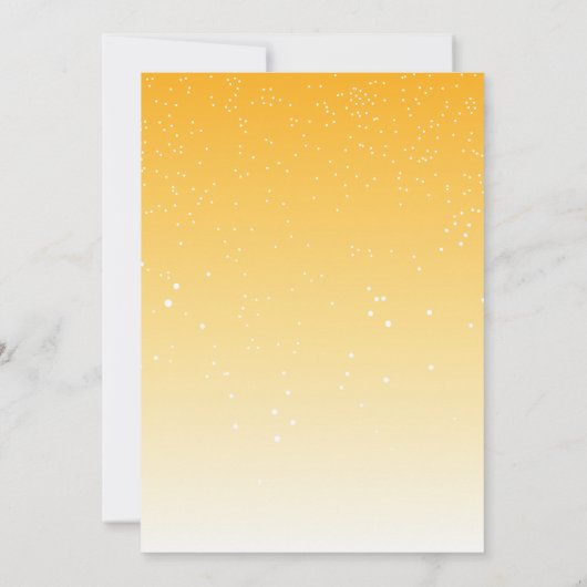 Invitation Mariage floral jaune de gradient (Dos)