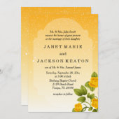 Invitation Mariage floral jaune de gradient (Devant / Derrière)
