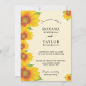 Invitation Mariage floral Jaune de tournesol (Devant)