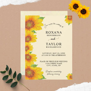 Invitation Mariage floral Jaune de tournesol