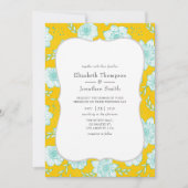 Invitation Mariage floral jaune et Turquoise (Devant)
