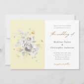 Invitation Mariage floral jaune moderne (Devant)