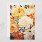 Invitation Mariage floral jaune, orange et ivoire (Dos)